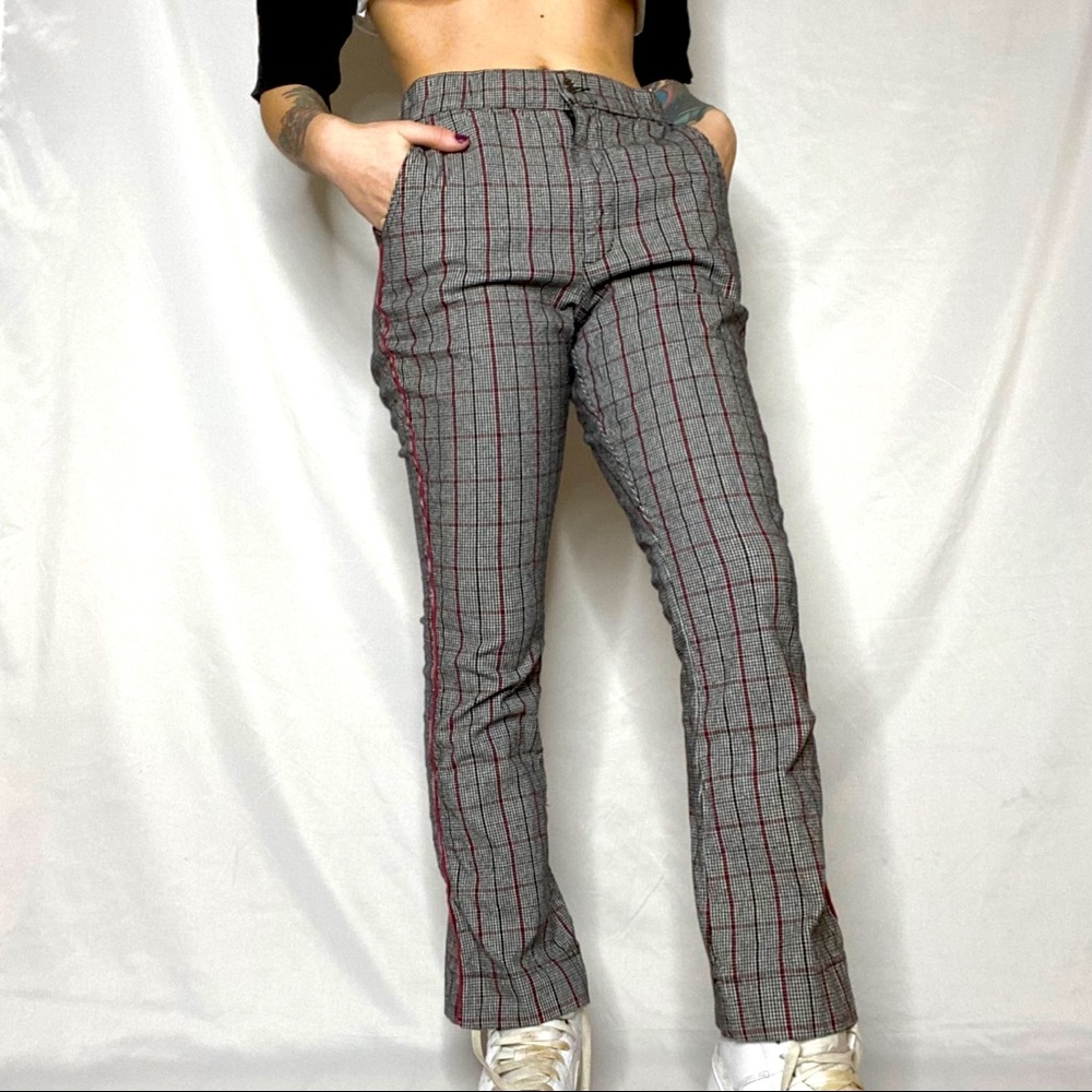Plaid Straight Leg Pants